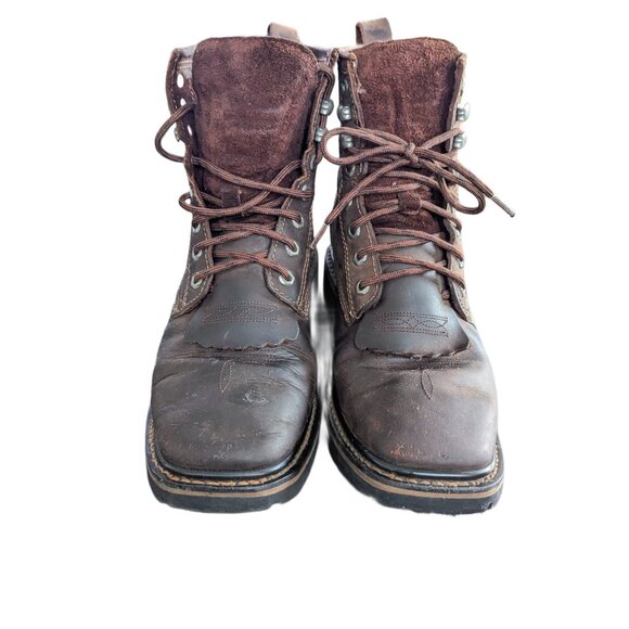 Cody James Brown Leather Lace Up Square Toe Kiltie Boots - Men\'s Size 8 D main image 13